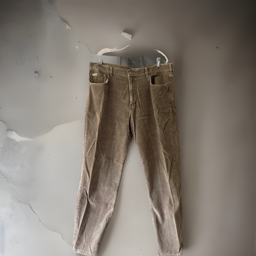 Calvin Klein Jeans Mens Corduroy Brown Tan Straight Leg Pants 38x29 Vintage